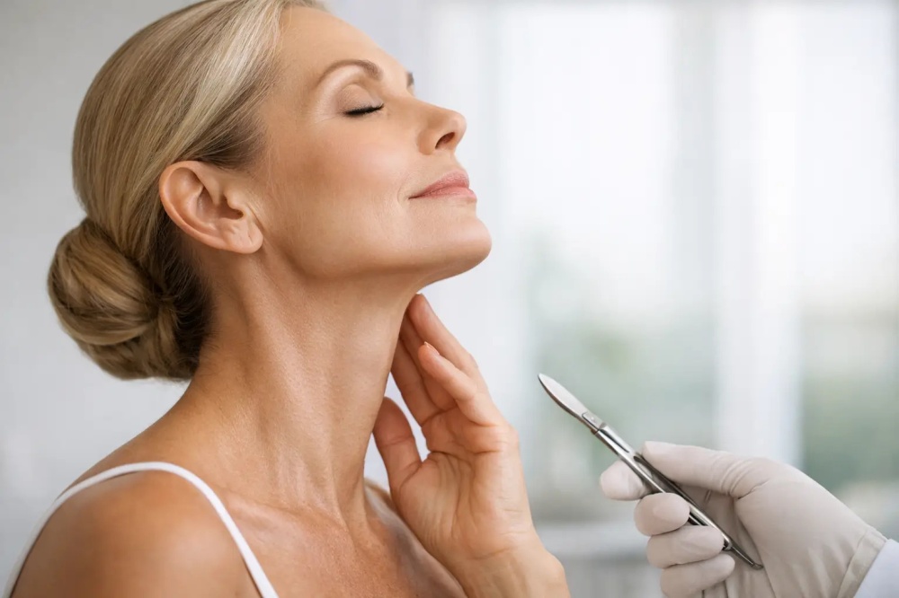 Guía de lifting de cuello para un cuello definido