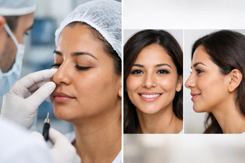 Caso de rinoplastia en nariz ancha y resultados
